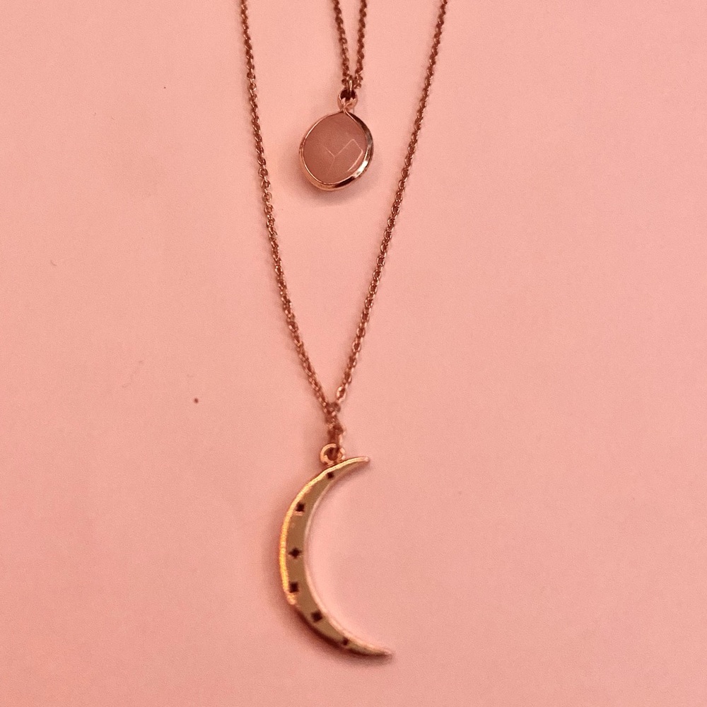 Moon necklace that comes with separate pendant necklace